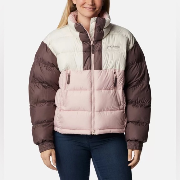 Columbia Pike Lake II Crop Jacket Women 2X Colorblock Insulated Omni-Heat Puffer - Picture 1 of 16